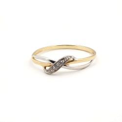 Bague fantaisie femme - Carador - En or bicolore, multi oxydes de zirconium