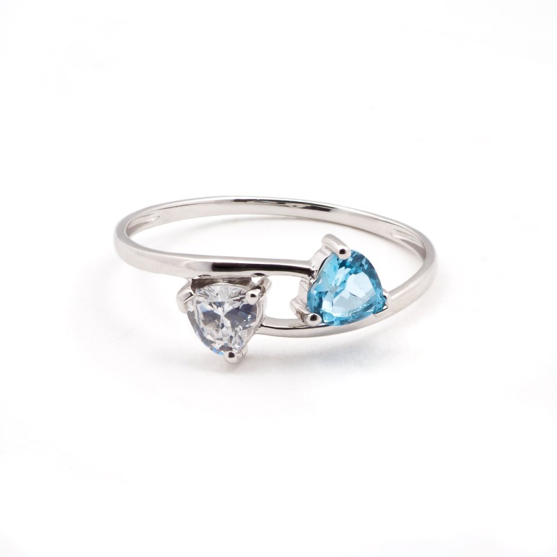Bague femme - Carador - En Or blanc, avec topaze
