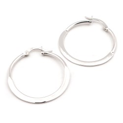Créoles plates Femme - Carador - En argent