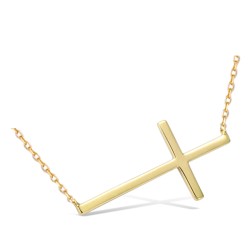 Collier Carador - Plaqué Or Femme - Croix allongée