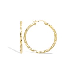 Boucles d'oreilles Créoles Torsadées - Carador - Plaqué or - Femme