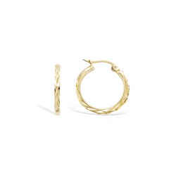 Boucles d'oreilles Créoles Torsadées - Carador - Plaqué or - Femme