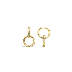 Boucles d'oreilles Créoles Fantaisie - Carador - Plaqué or - Femme