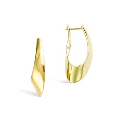 Boucles d'oreilles Créoles Ovale Fantaisie -  Carador - Plaqué or - Femme