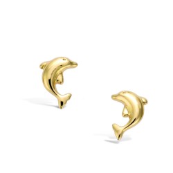 Boucles d'oreilles clous Dauphin -  Carador - Plaqué or