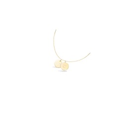Collier Carador - Plaqué Or Femme - Pastille martelée et cœur