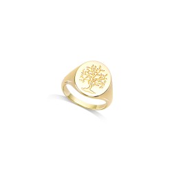 Bague Type chevalière - Carador - Tout Plaqué Or - Arbre de vie