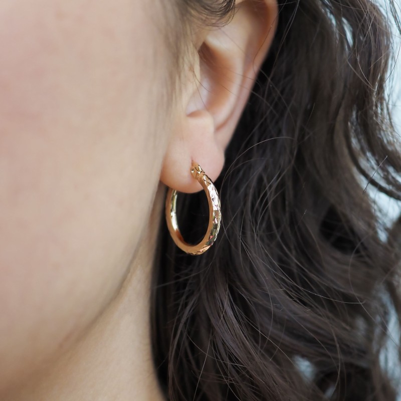 Boucles d'oreilles Créoles Torsadées - Carador - Plaqué or - Femme