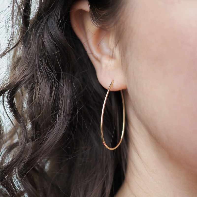 Boucles d'oreilles Créoles Ovale - Carador - Plaqué or - Femme