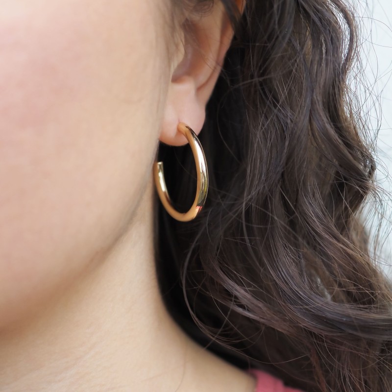 Boucles d'oreilles demi créoles -  Carador - Plaqué or