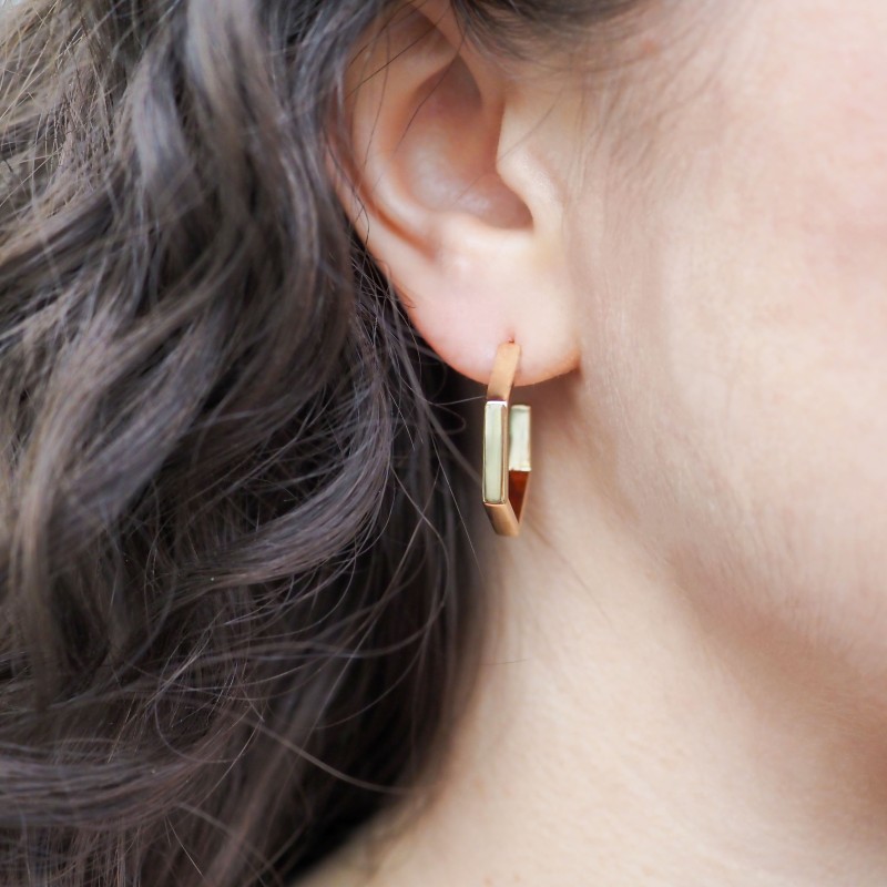 Boucles d'oreilles demi créoles -  Carador - Plaqué or