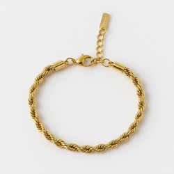 Bracelet - Amporelle - Acier doré - Maille torsadée 3mm