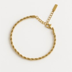 Bracelet - Amporelle - Acier doré - Maille torsadée 2mm