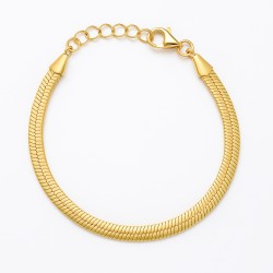 Bracelet - Amporelle - Acier doré - Maille plate 4mm