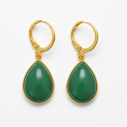 Boucles d'oreilles - Gouttes  - Amporelle - Acier doré - Pierres Synthétiques