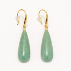 Boucles d'oreilles - Gouttes  - Amporelle - Acier doré - Pierres Synthétiques