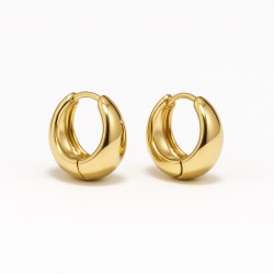 Boucles d'oreilles - Créoles  - Amporelle - Acier doré