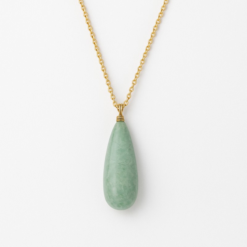 Collier Amporelle Goutte Acier doré