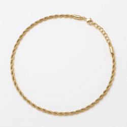 Collier - Amporelle - Acier doré - Maille torsadée - 2mm