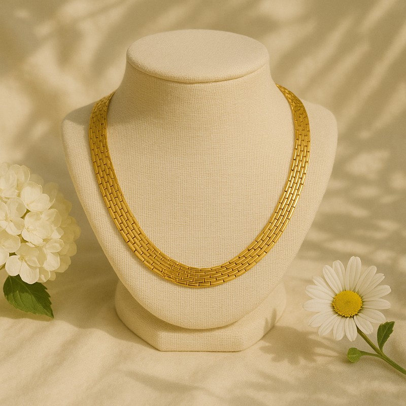 Collier Amporelle Acier doré