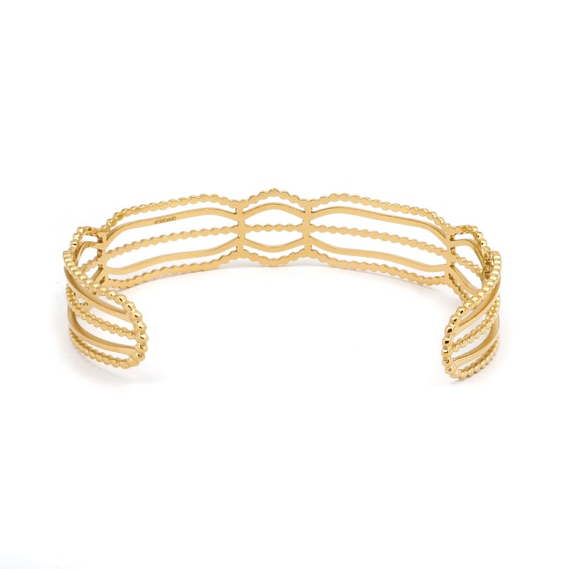 Bracelet Manchette Amporelle Acier doré