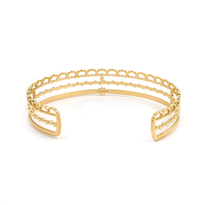 Bracelet Manchette Amporelle Acier doré