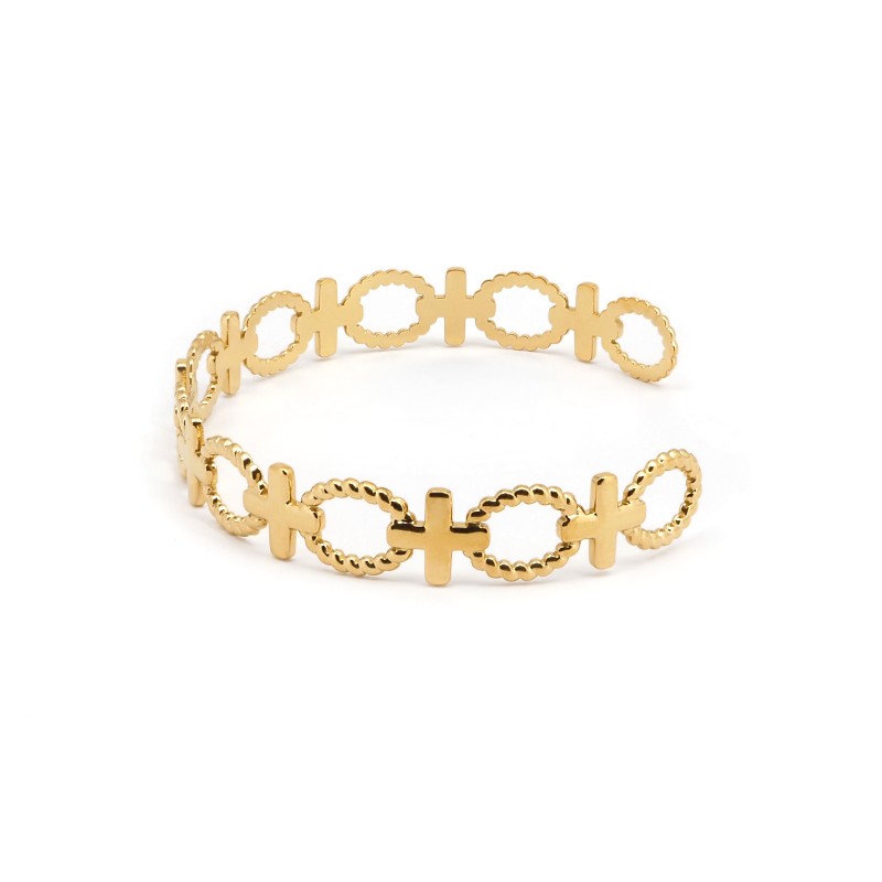 Bracelet Manchette Amporelle Acier doré