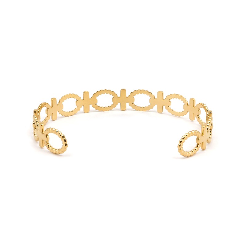 Bracelet Manchette Amporelle Acier doré