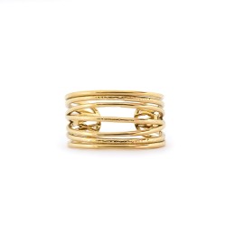 Bague Ajustable Amporelle Acier doré - Multirangs