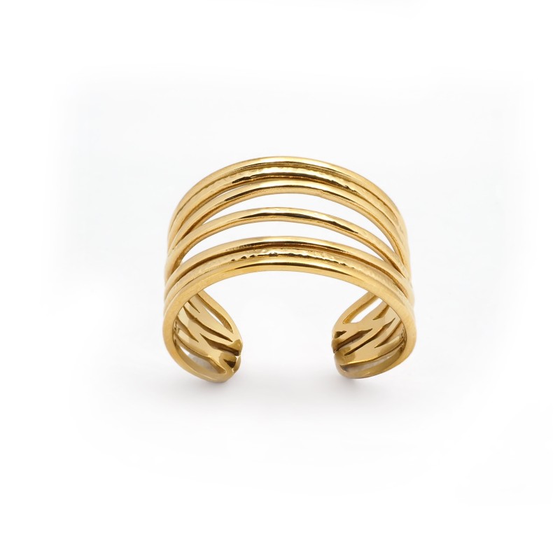 Bague Ajustable Amporelle Acier doré - Multirangs