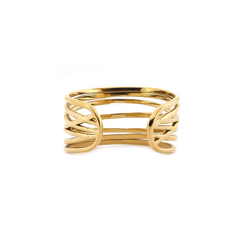Bague Ajustable Amporelle Acier doré - Multirangs