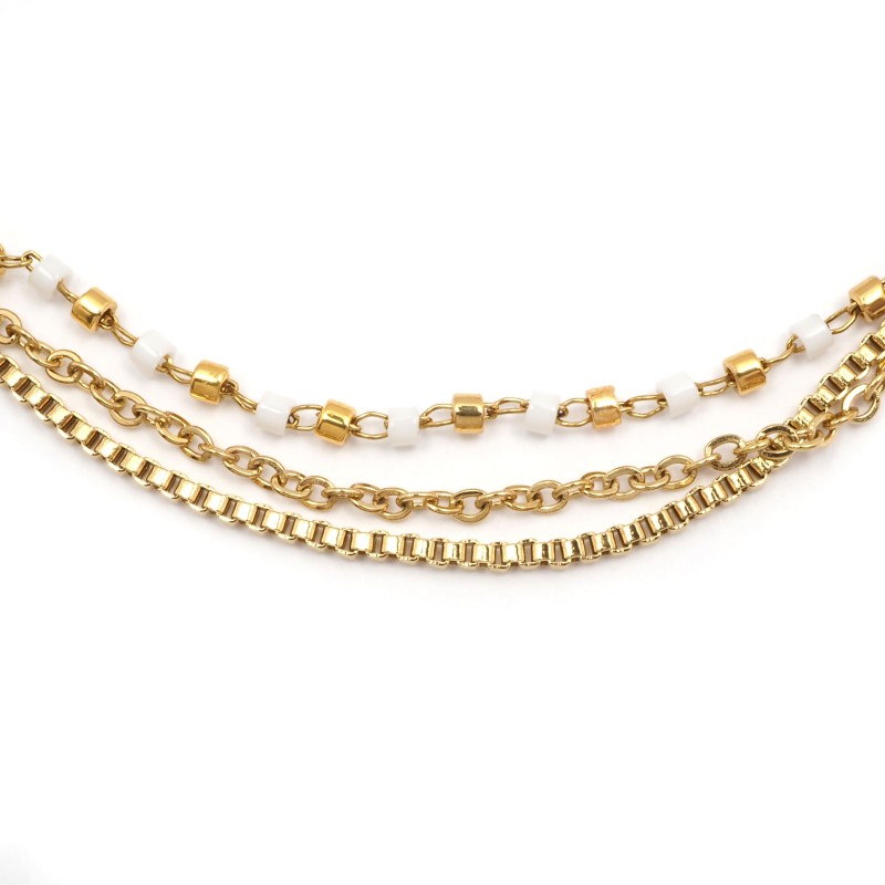 Bracelet Amporelle Acier doré - 3 rangs