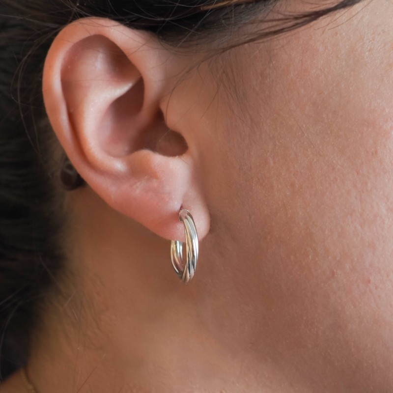 Créoles rondes - Carador - Argent torsadées 3mm - 18/2