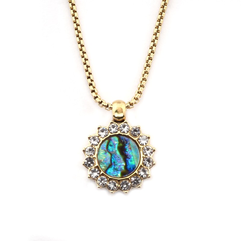 Collier Amporelle Soleil Acier doré