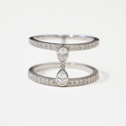 Bague Silver Pop Fantaisie Argent et Oxydes de zirconium