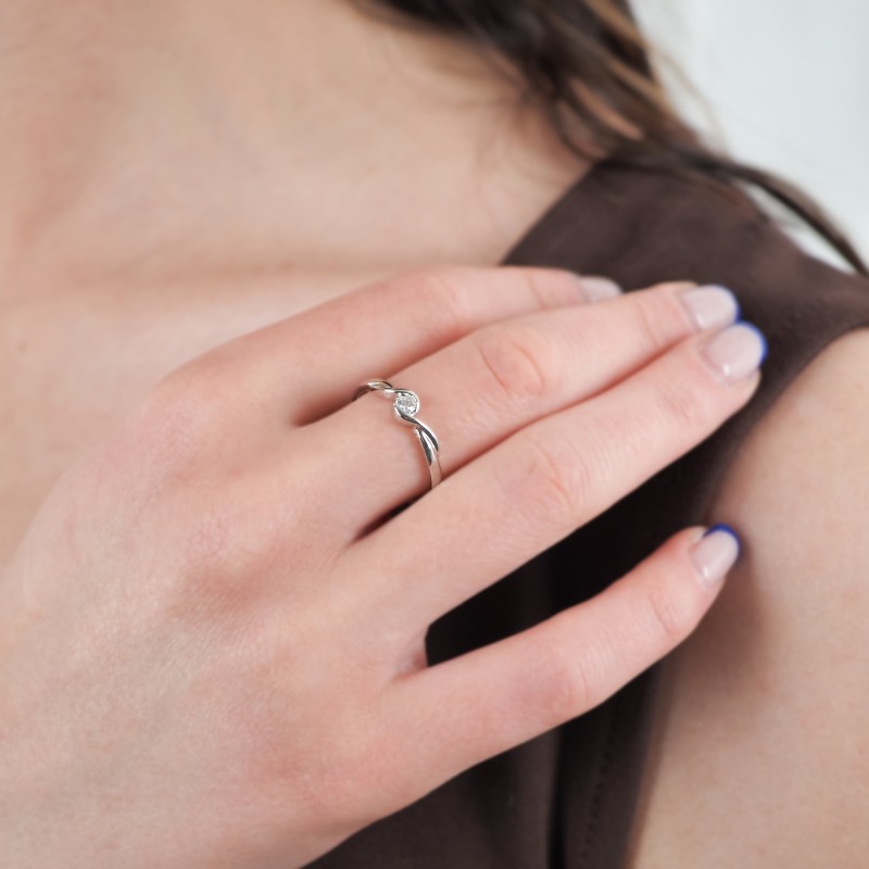 Bague solitaire oxyde de zirconium