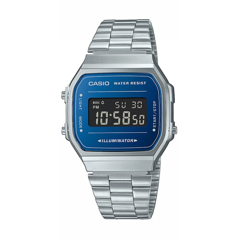 Montre Digitale Casio Acier Argenté cadrant Bleu