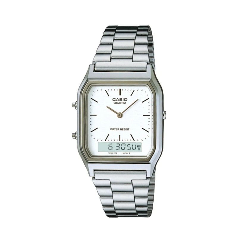 Montre Digitale analogique Casio Acier Argenté
