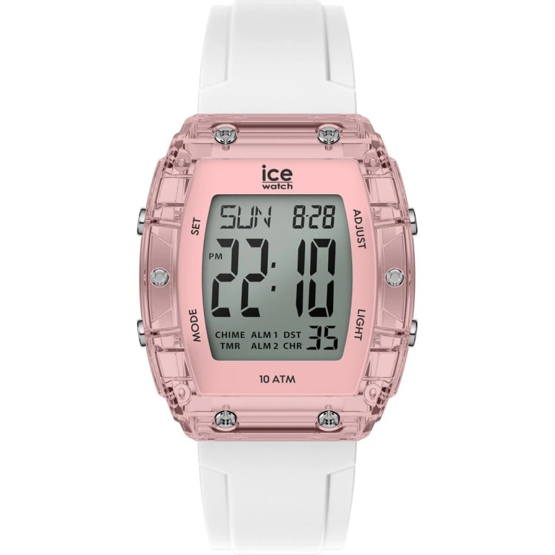 Montre Numérique Ice Watch Collection Ice Digit Boliday Bracelet Silicone Blanc