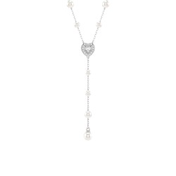 Collier Tennis Swarovski x Ariana Grande - Argenté Cristaux blancs & Perles
