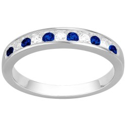Bague Carador - Argent, Oxydes de zirconium blanc et Spinelle synthétique bleu