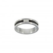 Bague Phebus acier et cable noir 15/0262-N Bague Phebus acier et cable noir 15/0262-N