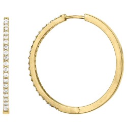 Boucles d'oreilles Femme Carador Créoles Plaqué Or & Oxydes de Zirconium