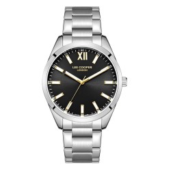 Montre Homme Lee Cooper - Acier Argenté Fond Noir