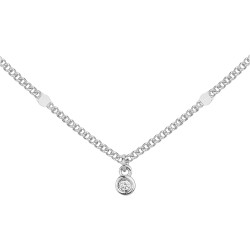 Collier La Garçonne argent 925/000 rhodié et diamant Collection Pure