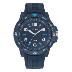 Montre Tekday Homme bracelet silicone bleu foncé