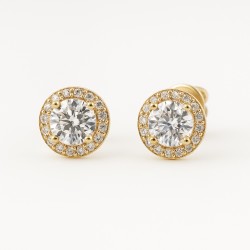 Boucles d'oreilles clous Carador - Or Jaune 375/000 Oxydes de zirconium