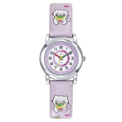 Montre Certus Junior - Bracelet Cuir Violet Chaton