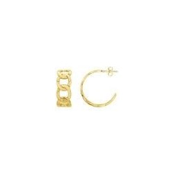 Boucles d'oreilles Amporelle Acier doré - Demi Créoles