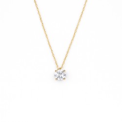 Collier Solitaire Atelier 17 Or Jaune 750/000 Diamant Synthétique